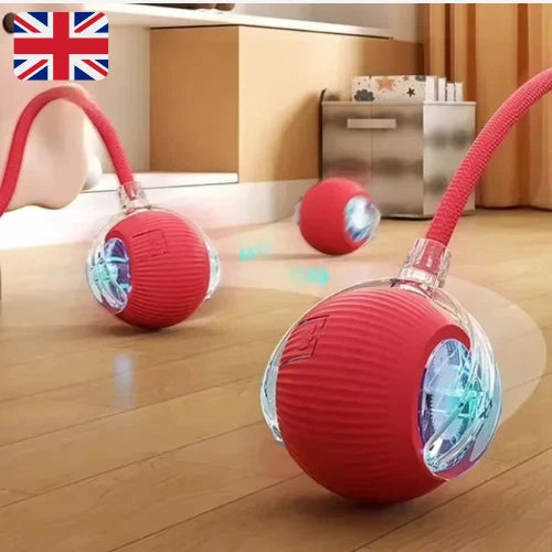 Interactive Cat Ball Toy - Rechargeable Automatic Rolling Ball with Tail, UK